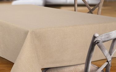 Скатертина BEAUTEX, стійка до плям і не залізна - скатертина з ефектом лотоса - столова білизна в лляному виконанні, квадрат 110x1