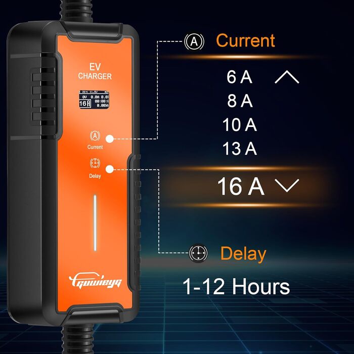 Тип 1 зарядний кабель Schuko 3,5 кВт, 5M, J1772 Портативний зарядний пристрій для електромобілів з сумкою для перенесення, регульо