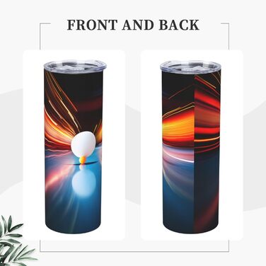 Кухоль з прямою трубочкою, 590 мл, настільний теніс, з принтом, дорожній кухоль, підходить для кемпінгу, офісу та дому