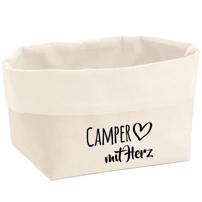 Органайзер для кемпера з сердечком, подарунок, 3-літровий середній кошик для зберігання з полотна та бавовни, ідея подарунка для кемпера