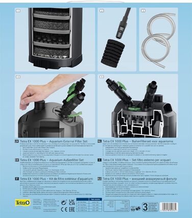 Зовнішній фільтр для акваріума Tetra EX 1000 Plus - потужний фільтр для акваріумів об&39ємом до 300 літрів, створює кришталево чисту, безпечну для риб воду, для використання в приміщенні
