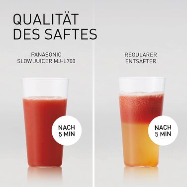 Повільна соковижималка Panasonic MJ-L700KXE, електричний прес для фруктів, вичавлювання соку з цілих фруктів і овочів, отвір 75 мм, тонкий дизайн, безпечний і практичний, чорний, матовий чорний одинарний