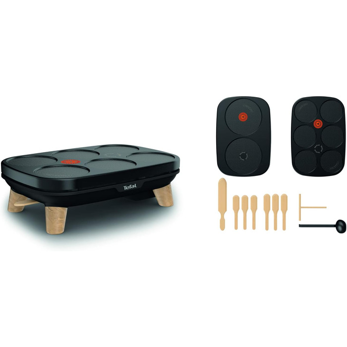 Галети, млинці Млинці для гурманів, пластикові, чорні, 900812 Tfal crpire Deux plaques amovibles antiadhsives Temprature rglable Multi Usage