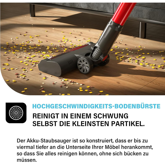 Акумуляторний пилосос Stanew, акумуляторний пилосос 4 в 1, легкий ручний пилосос 150 Вт, акумуляторний пилосос 22,2 В, час роботи