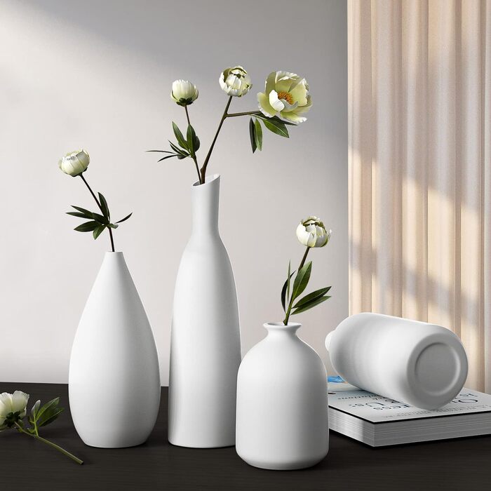 Вази Керамічний набір 4 висоти 22191711см, Вази для квітів Сучасний декор Естетика, Вази для пампасів Трава Квіти Прикраса столу Т