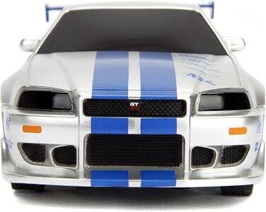 Функція турбо, радіокерована машина, дистанційна машина з пультом, вперед-назад, вліво-вправо, масштаб 124, синій/сріблястий, 34