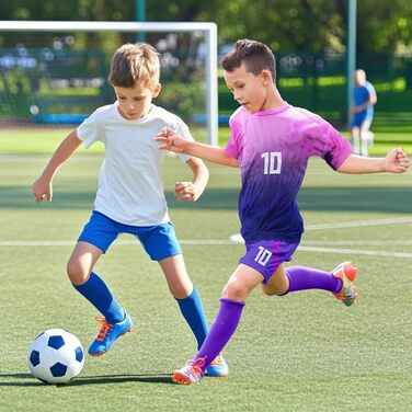 Дитяча футбольна форма, 8/ 10, виїзна футбольна форма для дітей з футболкою, шортами, шкарпетками, наколінниками та брелоком для дітей та підлітків 6-7 років, 10