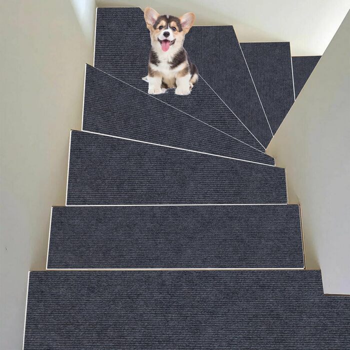 Сходинки для сходів 30 x 40 см, самоклеючі та протиковзкі, м&39який ворс, можна різати, багаторазові, 5 самоклеючих сходинок, захист від ковзання для дітей та людей похилого віку, C