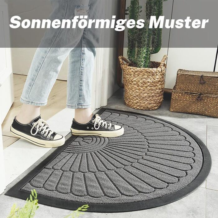 Килимок для вулиці 50x80 см, миється, стійкий до атмосферних впливів, нековзкий, високоякісний, напівкруглий килимок для використання всередині та зовні приміщень, естетично привабливий килимок для входу на вулицю, килимок, що вловлює бруд, 50 x 80 см, сі
