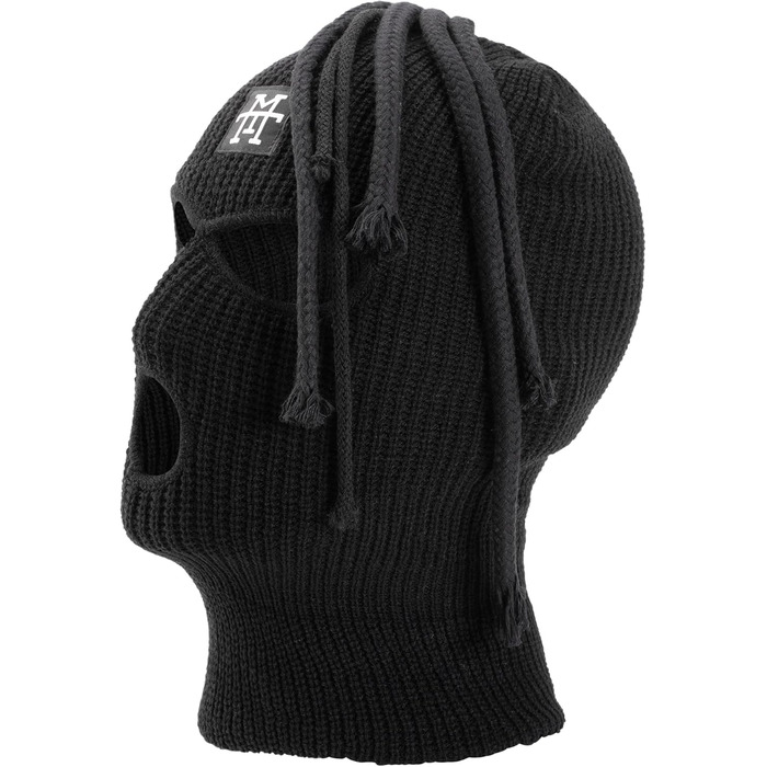 Балаклава Manufaktur13 Dread - лижна маска з 3 отворами та дредами, лижна маска різних кольорів, багатофункціональна маска, еластична/розтяжна, в&39язана, один розмір, чорна