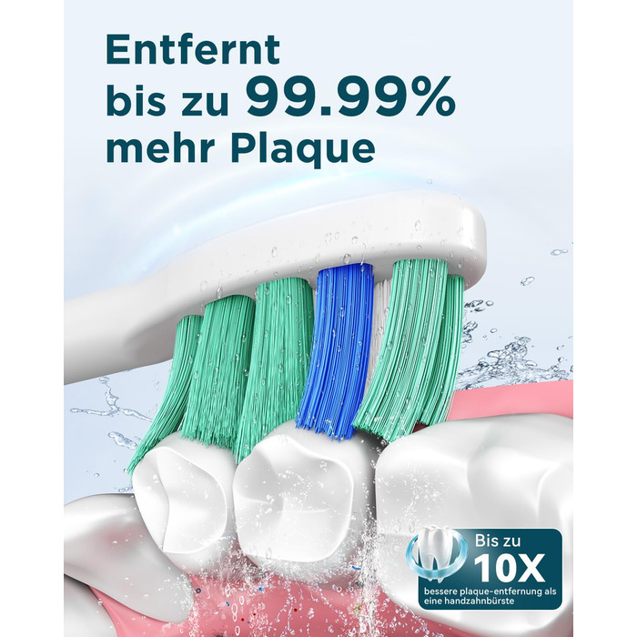 Електрична звукова зубна щітка для дорослих - відбілююча ультразвукова електрична зубна щітка з дорожнім кейсом та зарядною станцією, з 8 насадками, 5 режимами чищення, рожеве золото