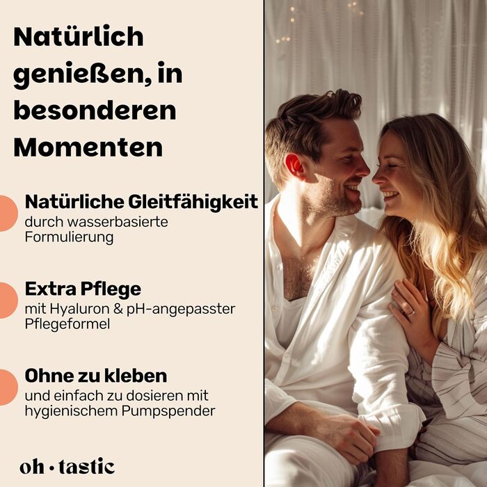 Натуральний зволожувальний лубрикант ohtastic з гіалуроном для жінок, 50 мл