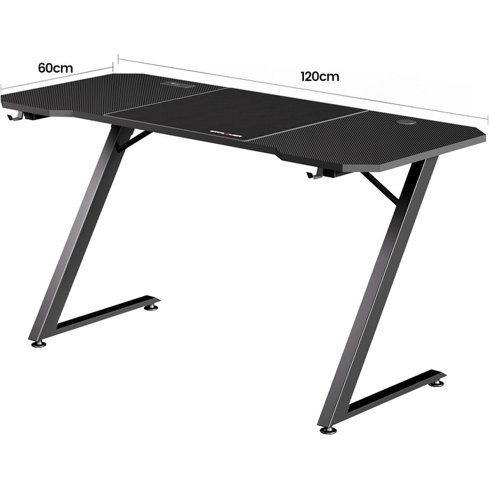 Ігровий стіл GTPLAYER, Ігровий стіл 120 x 60, ПК, ігровий стіл з розеткою, міцний комп&39ютерний стіл з гачком для навушників та штекером