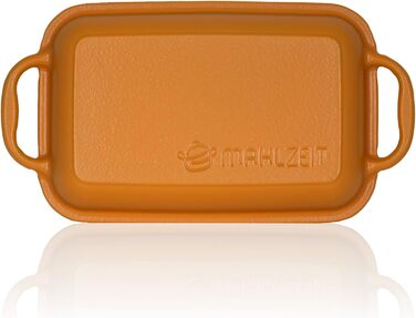 Чавунна емальована жаровня Mahlzeit з кришкою 4,8 л Сонячний апельсин жаровня 2 в 1 зі сковородою безпечна для духовки, безпечна д