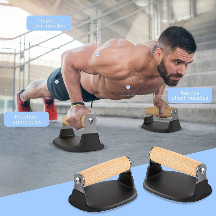 Ручки для віджимань Dolibest, ручки для віджимань на підлозі (2 шт.) Калістеніка Паралелети, компактна стійка для фітнесу, портативні ручки для віджимань, обладнання для віджимань для дому, спортзалу, тренувань, в дорозі, чорний