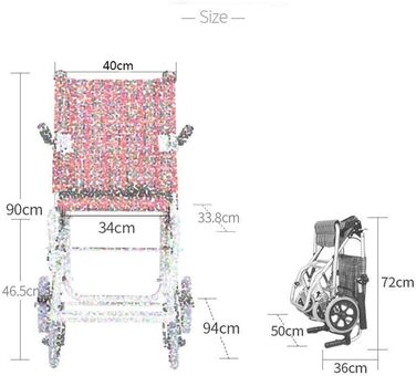 Інвалідний візок, розбірний, легкий, портативний, подорожуючий, супер легкий, маленький, простий, для інвалідів, літніх, візок, переносний