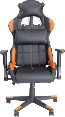 Преміальне гоночне крісло XL, офісне крісло, ігрове крісло XL, крісло керівника, обертове крісло Fire - Робоче крісло з поперековою опорою - Ігрове крісло - Витримує до 150 кг - Штучна шкіра - Чорний/Помаранчевий Fire (Помаранчевий)