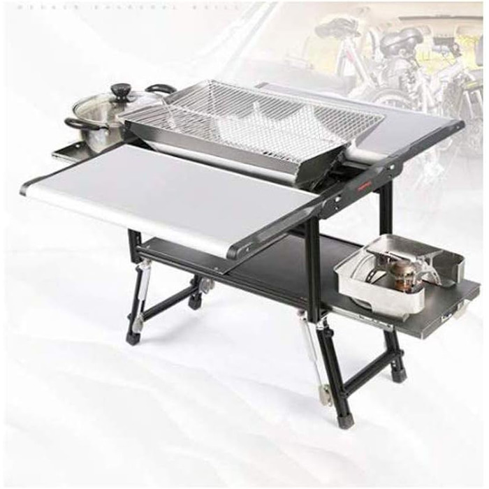 Гриль-барбекю Побутовий вугільний складаний гриль-стійка, алюмінієво-магнієвий сплав Багатофункціональні інструменти для гриля на