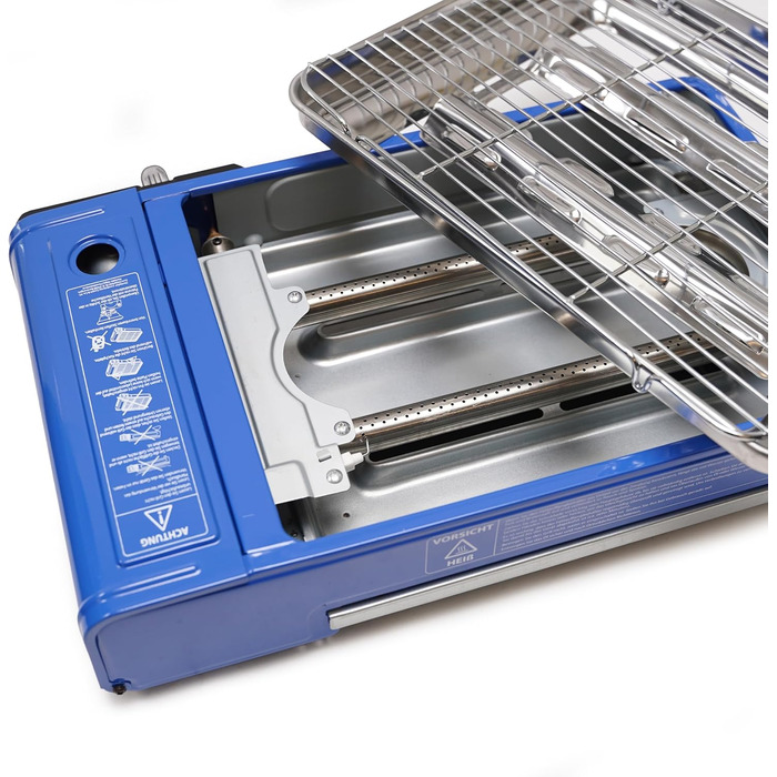 Кемпінговий гриль Evergrill на бутані - Включає 16 газових картриджів - Газовий гриль - Кемпінгова плита - Настільний гриль - Аварійний комплект