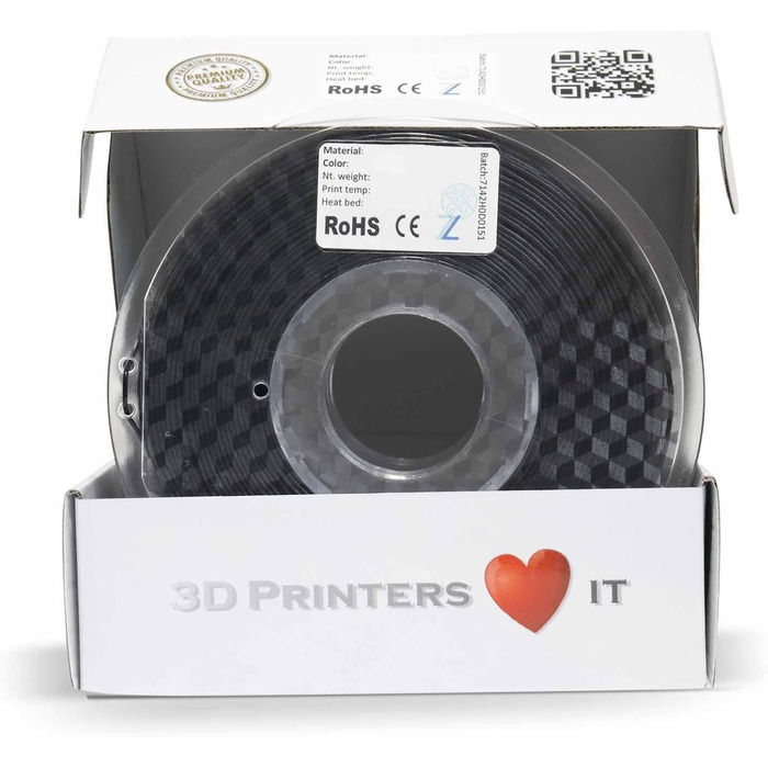 Мм Чорний 1кг високоякісна нитка для 3D-друку, легко друкується, ідеально підходить для моделей та прототипів, 3D PLA 1.75