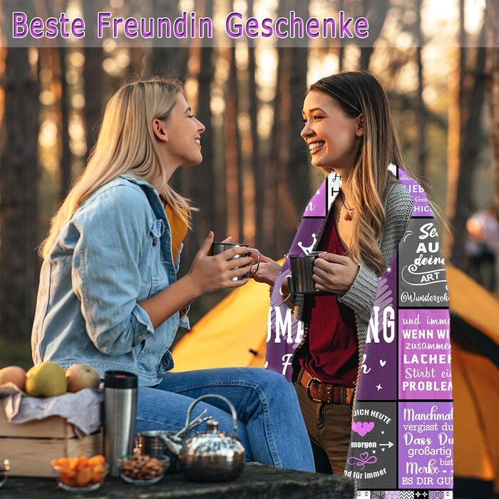 Подарунки для найкращої подруги/друзі плед 150x200 см Теплий плед-обіймач, подарунок для жінки, найкращої подруги Фланелевий плед-обіймач, подарунок для жінки, сестри, дочки, мами на день народження, Різдво, фіолетовий 150x200 см