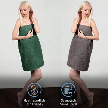 Набір рушників для сауни Komfortec 2 шт. 80x200 см з 100 бавовни, рушники для сауни XXL, рушник для сауни, м'який, великий, махров