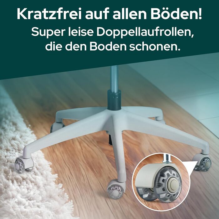 Ергономічне офісне крісло - Переможець тесту - Високо індивідуально регульоване офісне крісло з підголівником та поперековою опорою, 3D підлокітниками та дихаючою сіткою - Офісне крісло 150 кг (світло-сіре) з підголівником світло-сірий / сірий