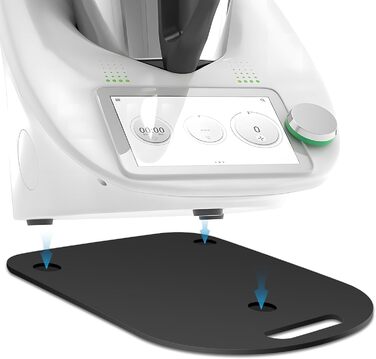 Розсувна дошка для Thermomix TM6/TM5, ковзаюча акрилова дошка без зусиль і швидкого переміщення, рулонна дошка для кухонного комбайна Thermomix Vorwerk TM6 TM5, дошка для аксесуарів (глянцевий чорний)