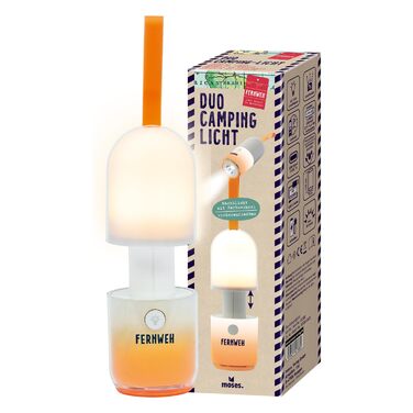 Кемпінговий ліхтар Fernweh Duo, акумуляторний світлодіодний ліхтарик 2-в-1 зі зміною кольору та 7 режимами освітлення, ліхтарик та підсвічування настрою, для кемпінгу та дому, на вулиці та в приміщенні.