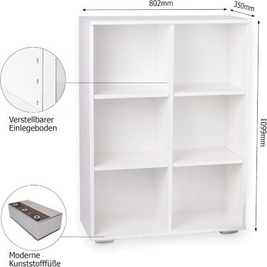 Білий комод, шафа для документів, 80,2 x 109,5 x 35 см, шафа для файлів, багатоцільова шафа, книжкова шафа, офісні меблі, комбінований, універсальна шафа, шафа для зберігання, офісні меблі
