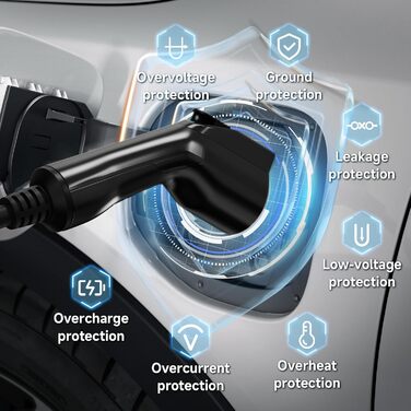 Зарядний кабель AFYEEV 3,6 кВт тип 1, зарядний кабель 6M тип 1, зарядний кабель електромобіля тип 1 з вилкою Schuko Регульований с