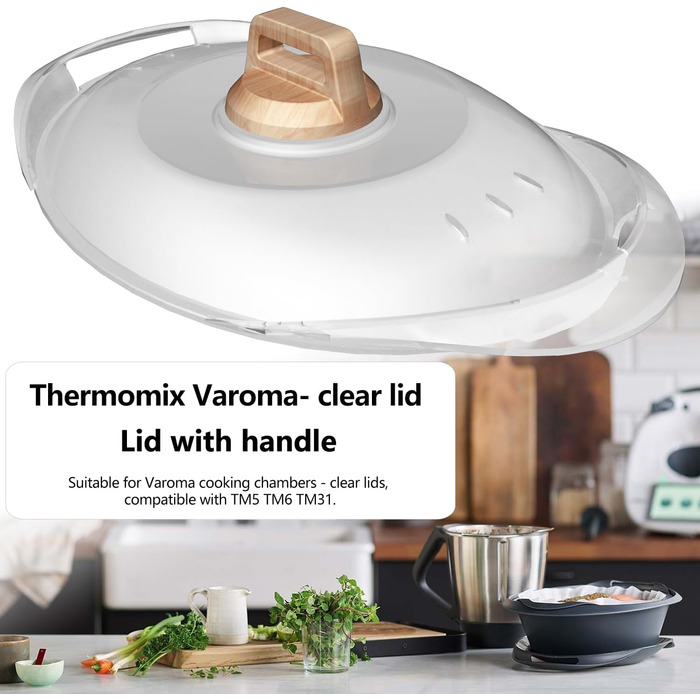 Кришка для Varoma Thermomix TM5 TM6 TM31, Кришка каструлі з термостійкою ручкою, Насадка для пароварки