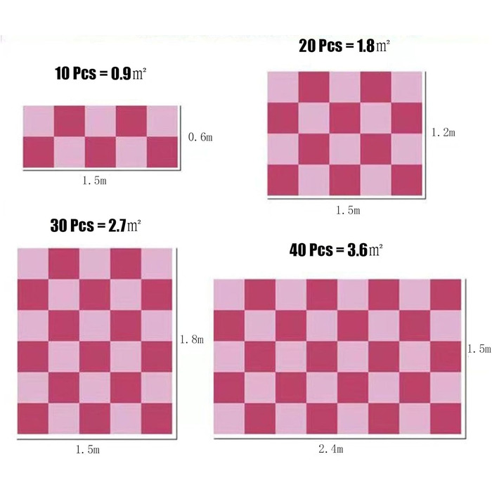 Килимок з плюшевої піни Haklein, 30 x 30 x 1 см, ігрові килимки, килимок-головоломка, пінопластова плитка для підлоги, нековзний, м'який, з'єднаний, килим для прикраси кімнати, 30 предметів, сірий і рожевий 30 шт. сірий/рожевий