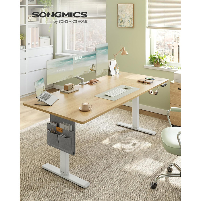 Регульований по висоті письмовий стіл SONGMICS, 180 x 80 см, колір золотого дуба