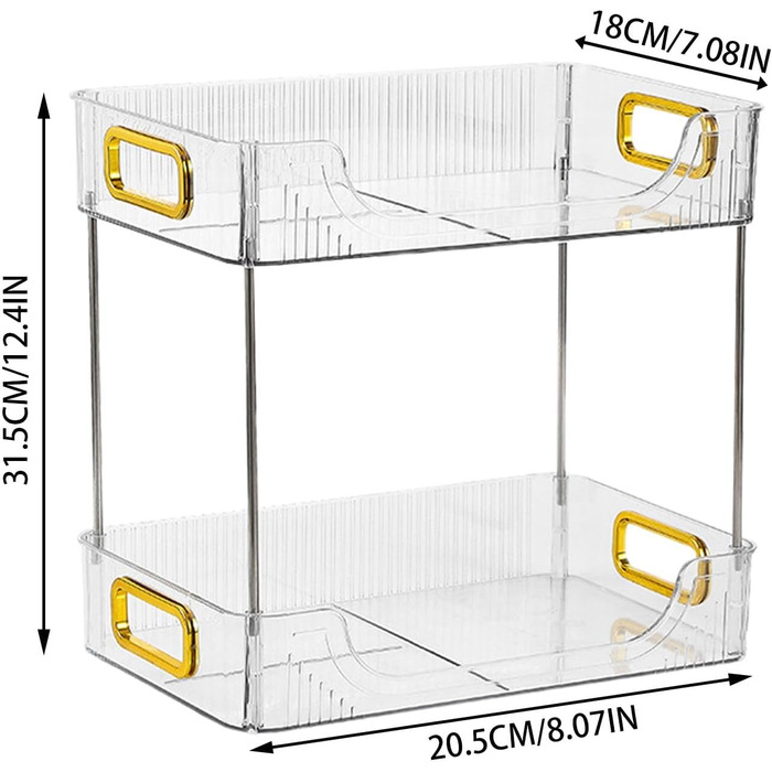 Органайзер для стільниці для ванної кімнати Youding - 2/3 ярусний настільний органайзер - Двошаровий тримач для ванної кімнати для косметики, лосьйону, тонального крему, губної помади двошаровий білий