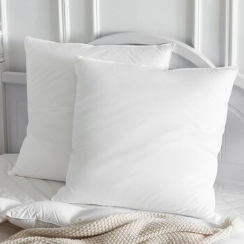 Пухова подушка Homyrium 80 x 80 см, пухова подушка для голови 80x80, пухова 3-камерна подушка зі 100 пуху та пера, подушка для сну готельної якості, чохол зі 100 бавовни, сертифікована Oeko-Tex (1600 г, 1 упаковка), 80 x 80 см