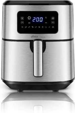 Фритюрниця Ufesa Falcon Fryer 6.5 л, нержавіюча сталь, технологія Air Pulse, 8 програм, 1700 Вт, цифровий, таймер, температура 80C - 200C, не містить BPA та PFOA, контейнер із захистом від прилипання