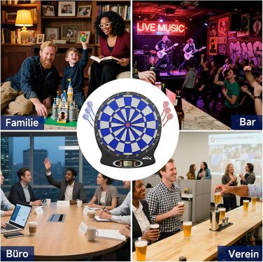 Електронна мішень для дартсу, Електронні мішені для дартсу, Професійна електронна мішень для дартсу, Мішень для дартсу з 6 дротиками, Інноваційний електронний автомат для дартсу з 18 іграми та 159 варіаціями