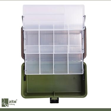 Коробка для рибальських снастей Zite - Рибальський кейс з 3 висувними шухлядами - Порожній рибальський кейс/резервуар для рибальських аксесуарів, 36,5x22x20 см, Набір рибальських аксесуарів, Рибальський кейс, Аксесуари для рибалок, Коробки для снастей, 1 