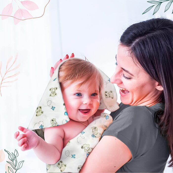 М'які м'які бамбукові муслінові серветки для відрижки підгузків, 4 муслінові серветки 80x80см 1 серветка для обіймів, тканинні під