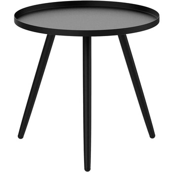 Металевий журнальний столик, 46 x 50 см, сучасний круглий диван-столик для вітальні, чорний, практична тумбочка для спальні