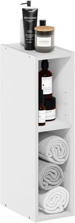 Рівнева, компактна полиця для зберігання, книжкова полиця, ширина 15 см, біла 2-рівнева ширина 15 см біла, 2-