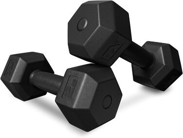 Гантелі TREX SPORT – набір з 2 штук, 2–20 кг, пластикове покриття, шестигранні, для фітнесу та домашніх тренувань