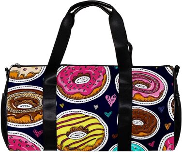 Сумка-мішок для подорожей, спорту та шопінгу, для йоги, з дизайном пончиків та їжі, рожева, фітнес-сумка для активного відпочинку, ручна поклажа