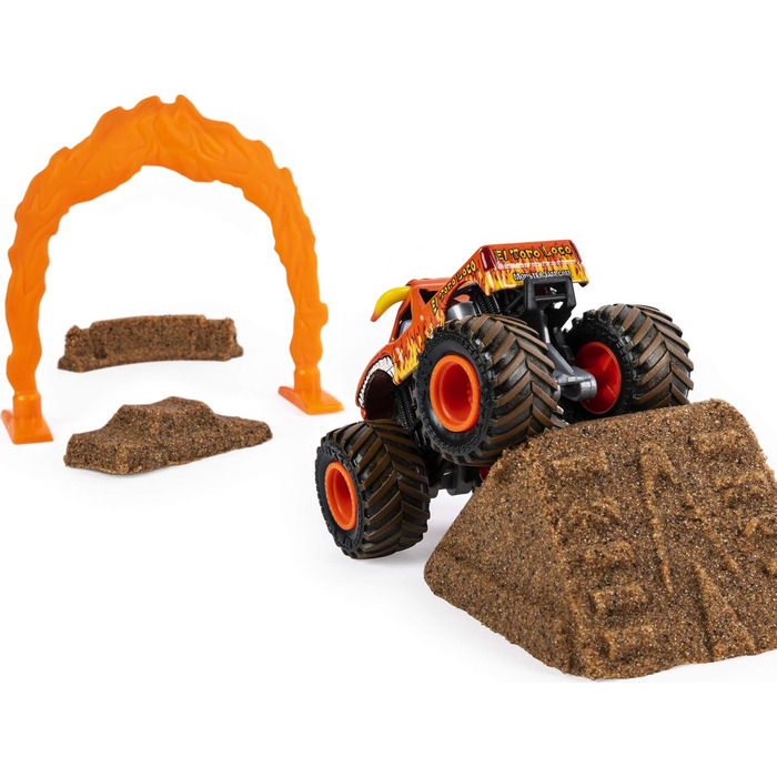 Набір Monster Jam, El Toro Loco Monster Dirt Deluxe, що включає 16 унцій бруду монстрів та офіційну литу вантажівку в масштабі 164