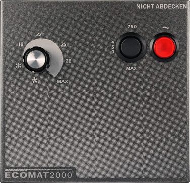 Портативний вентилятор-обігрівач Термостат Автоматичне вимкнення Антрацит, 2000 Classic