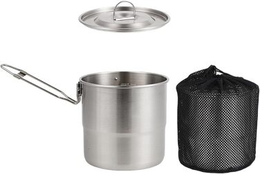 Універсальні горщики для приготування їжі на відкритому повітрі, кемпінгові горщики з нержавіючої сталі, надійне підвішування, їжа в дикій природі, швидке нагрівання, модель з ручкою з нержавіючої сталі для кемпінгу