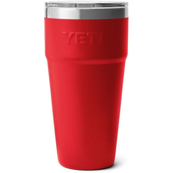 Стаканчик YETI Rambler об&39ємом 887 мл (30 унцій) зі знімною кришкою MagSlider, термокружка з нержавіючої сталі, вакуумна ізоляція рятувальний червоний