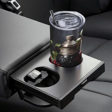 Кружка з прямою трубочкою, 590 мл, дизайн виноград та вино, друкований, підходить для кемпінгу, офісу та дому.