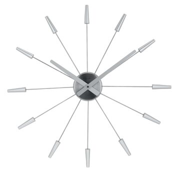 Настінний годинник techno line XXL NeXtime Plug Inn Silver 261 ZI, дерево, 60х60х4.2 см